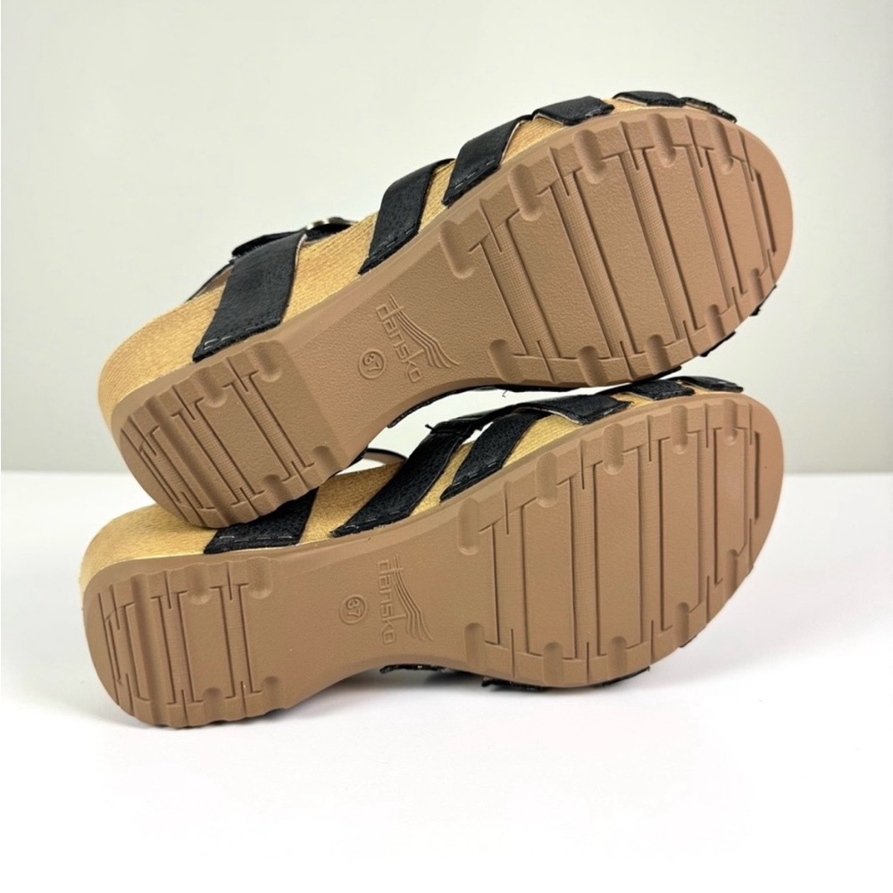 Like New! Dansko Tinley Strappy Leather Sandals Black Size 37 US 6.5 / 7 - Picture 5 of 6